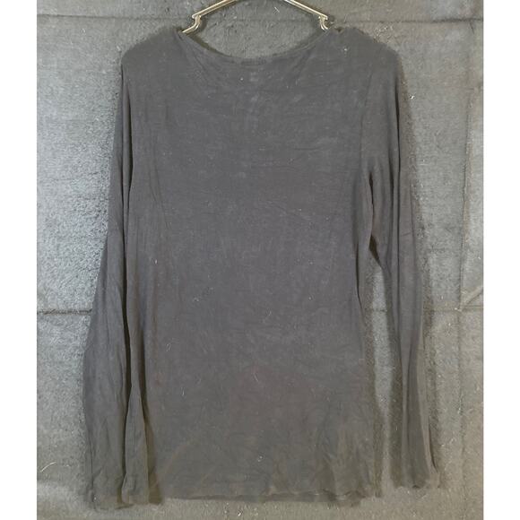 Cabi Womens Blouse Black Long Sleeve Ruched Wrapped Round Neck Stretch M - Picture 9 of 11